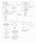 Blower HousingShrouds Flywheel Rewind Starter Diagram and Parts List for 129702-0134-01  Briggs and Stratton Engine